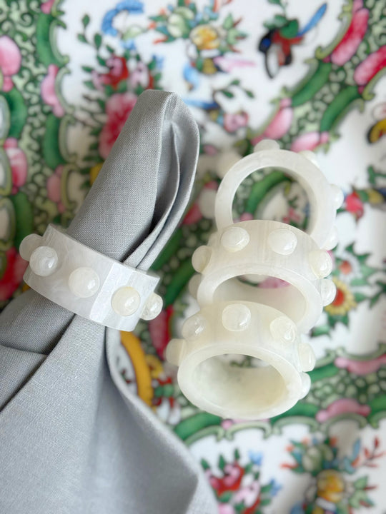 Paris Resin Napkin Rings - Snow (sold individually)