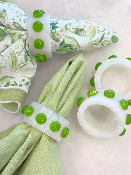 Paris Resin Napkin Rings (sold individually)- Snow / Lime