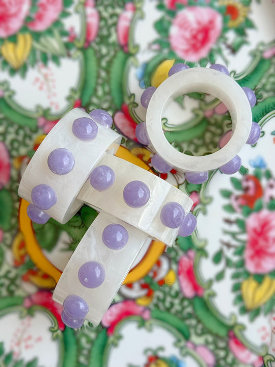 Paris Resin Napkin Rings - Snow / Grape (sold individually)