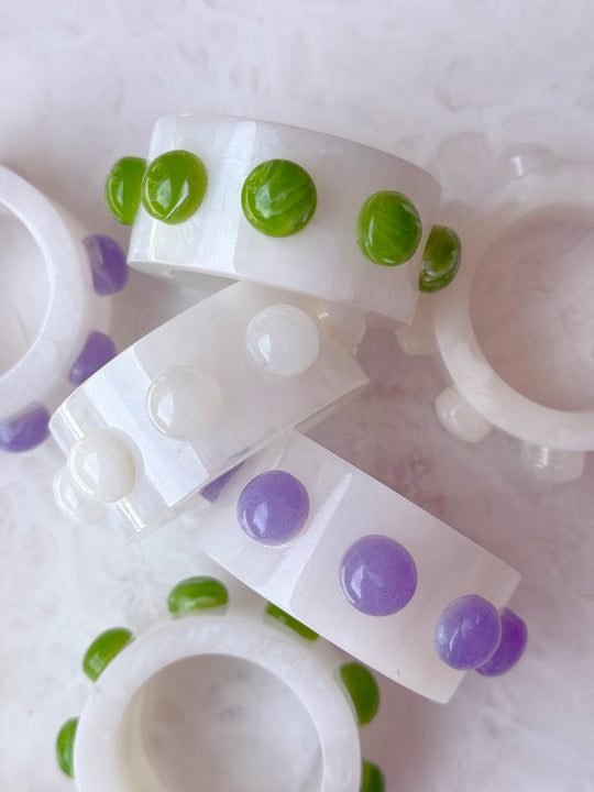 Paris Resin Napkin Rings - Snow (sold individually)