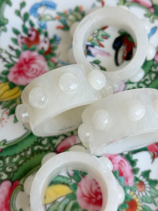 Paris Resin Napkin Rings - Snow (sold individually)