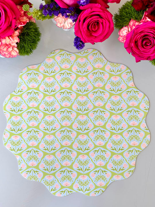 Wipeable Reversible Placemat - Bunnies & Blooms
