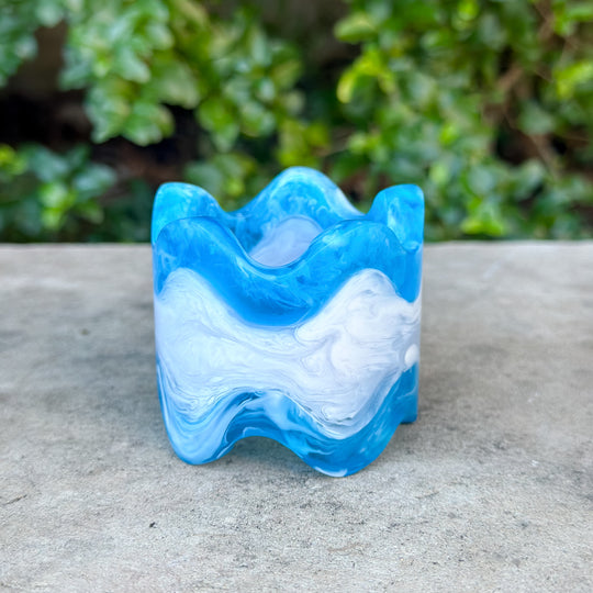 Monterrey Resin Napkin Rings - Snow / Blueberry (sold individually)