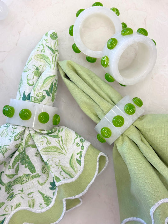 Paris Resin Napkin Rings (sold individually)- Snow / Lime