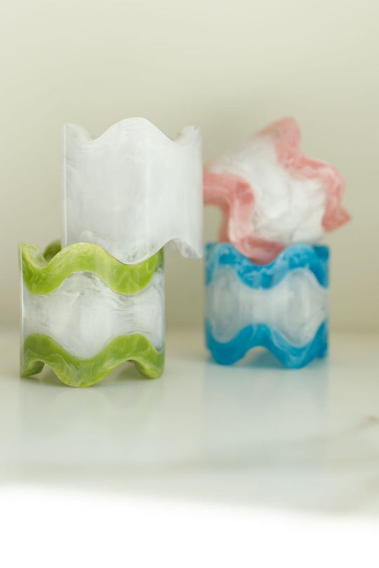 Monterrey Resin Napkin Rings - Snow / Rosé (sold individually)