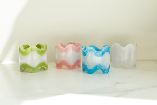 Monterrey Resin Napkin Rings - Snow (sold individually)