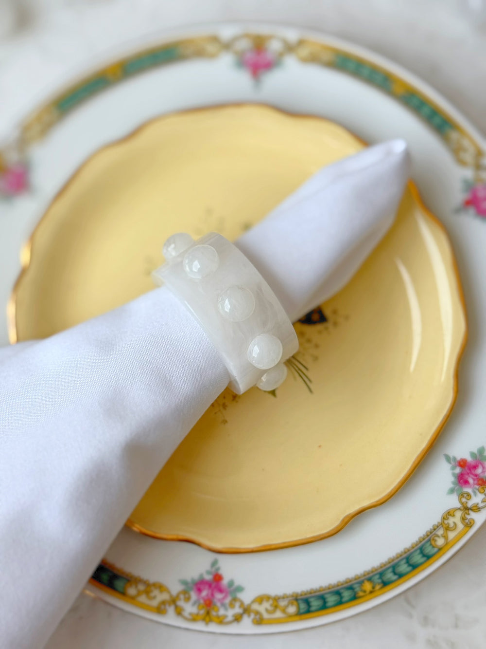 Paris Resin Napkin Rings - Snow (sold individually)