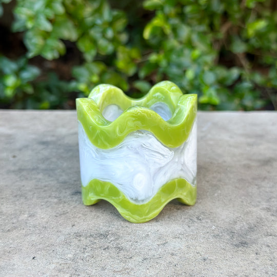Monterrey Resin Napkin Rings - Snow / Lime (sold individually)