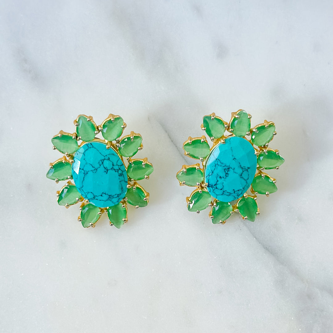 Haley Statement Earring - Green