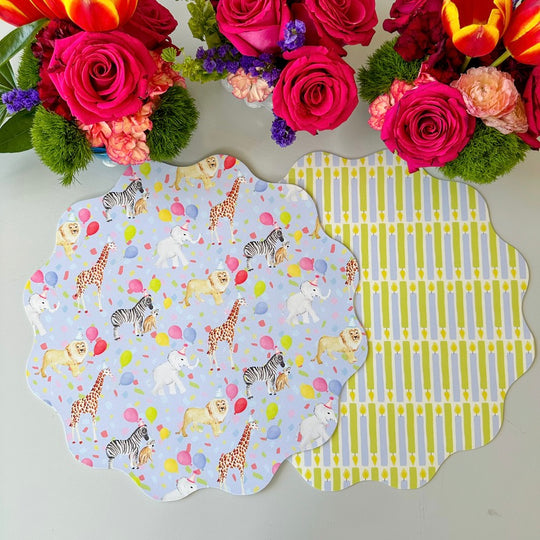 Wipeable Reversible Placemat - Candles & Confetti