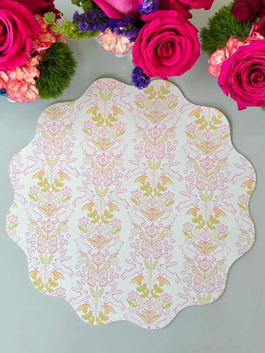Wipeable Reversible Placemat - Bunnies & Blooms