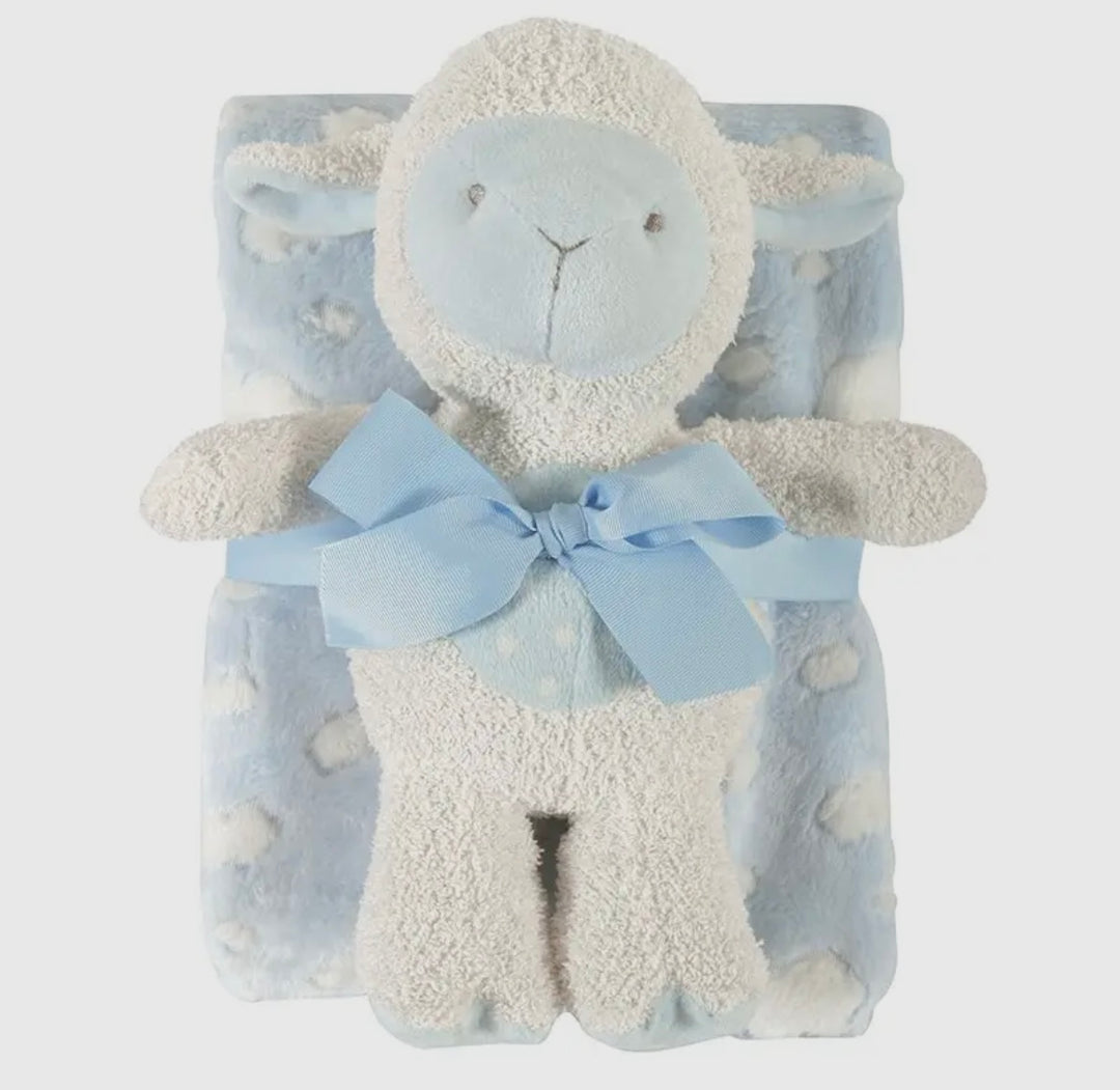Blanket Toy Set- Blue Lamb