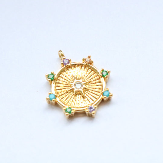 Gold and Green Compass