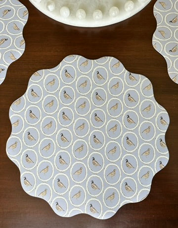Wipeable Reversible Placemat - Meadow & Quail