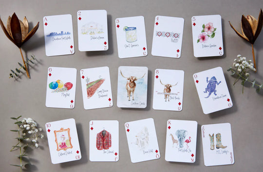 Watercolor Playing Cards - Cowtown (Fort Worth)