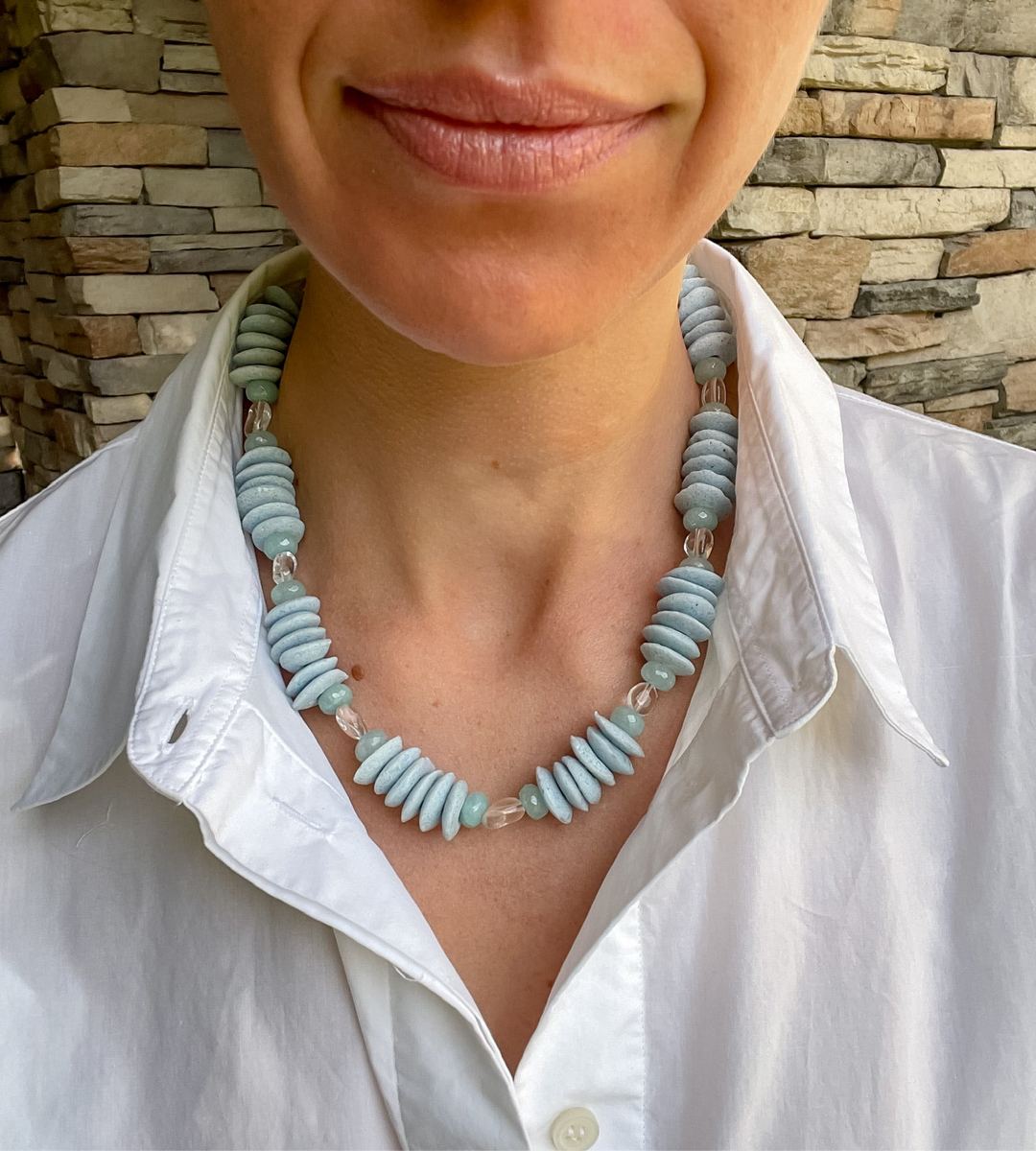 Josie Beaded Necklace - Blue