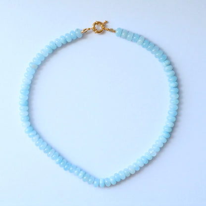 Olivia Beaded Necklace - Baby Blue