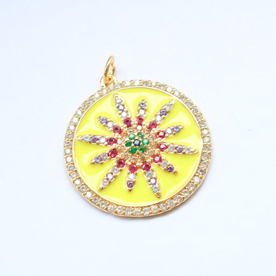 Yellow Medallion Charm