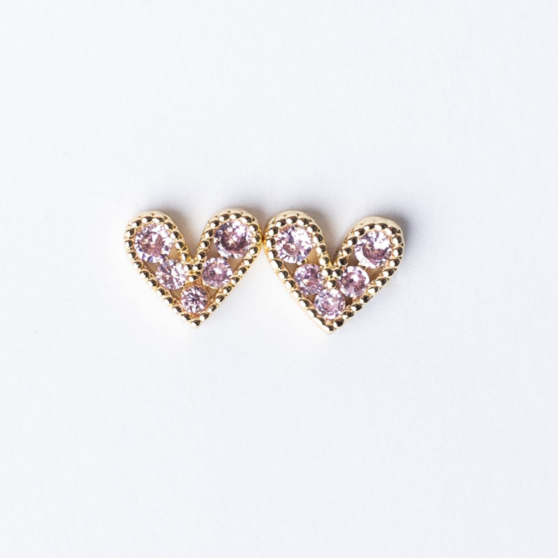 Jordan Heart Stud - Pink