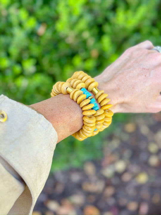 Julia Ashanti Bracelet - Orange & Turquoise