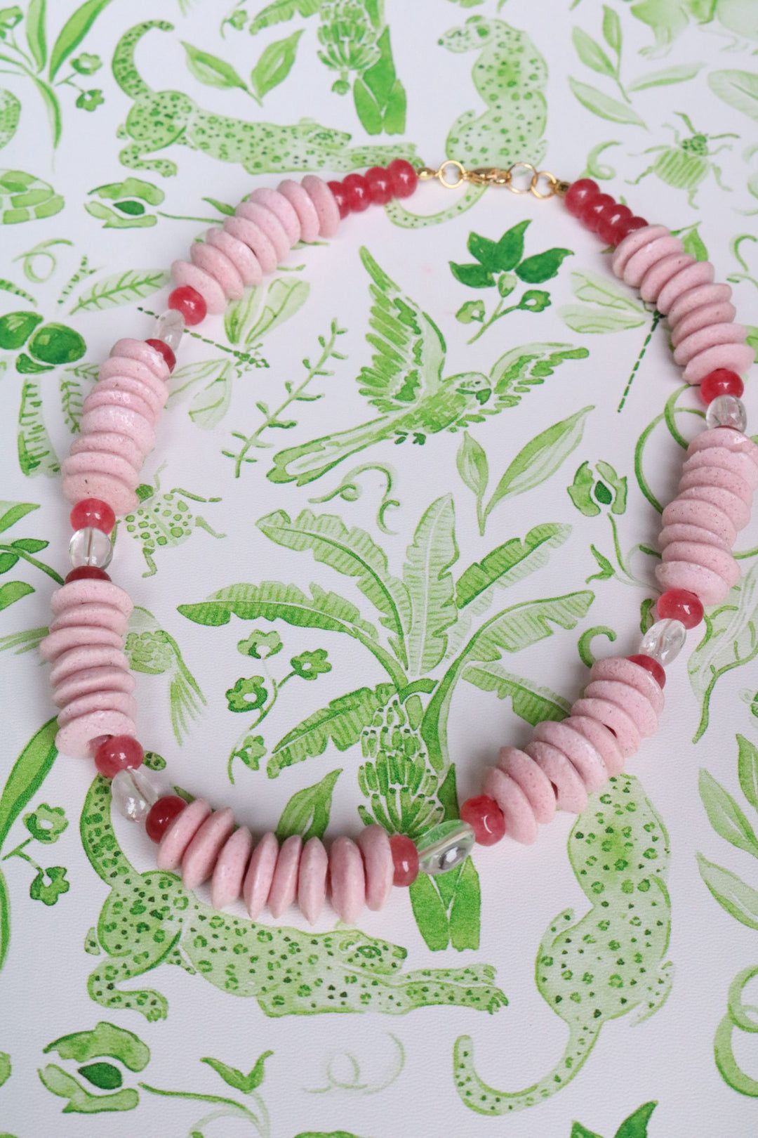 Josie Beaded Necklace - Pink