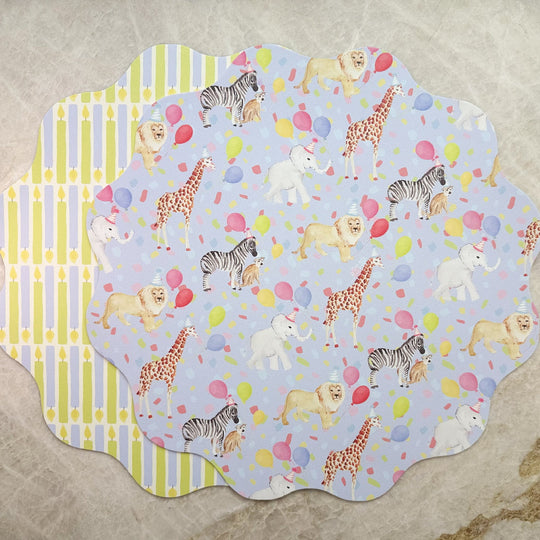 Wipeable Reversible Placemat - Candles & Confetti