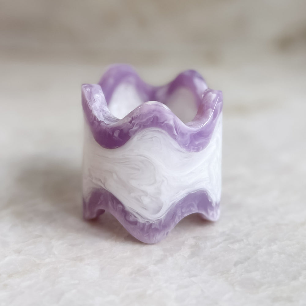 Monterrey Resin Napkin Rings - Frost / Grape (set of 2)
