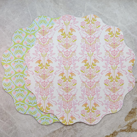 Wipeable Reversible Placemat - Bunnies & Blooms
