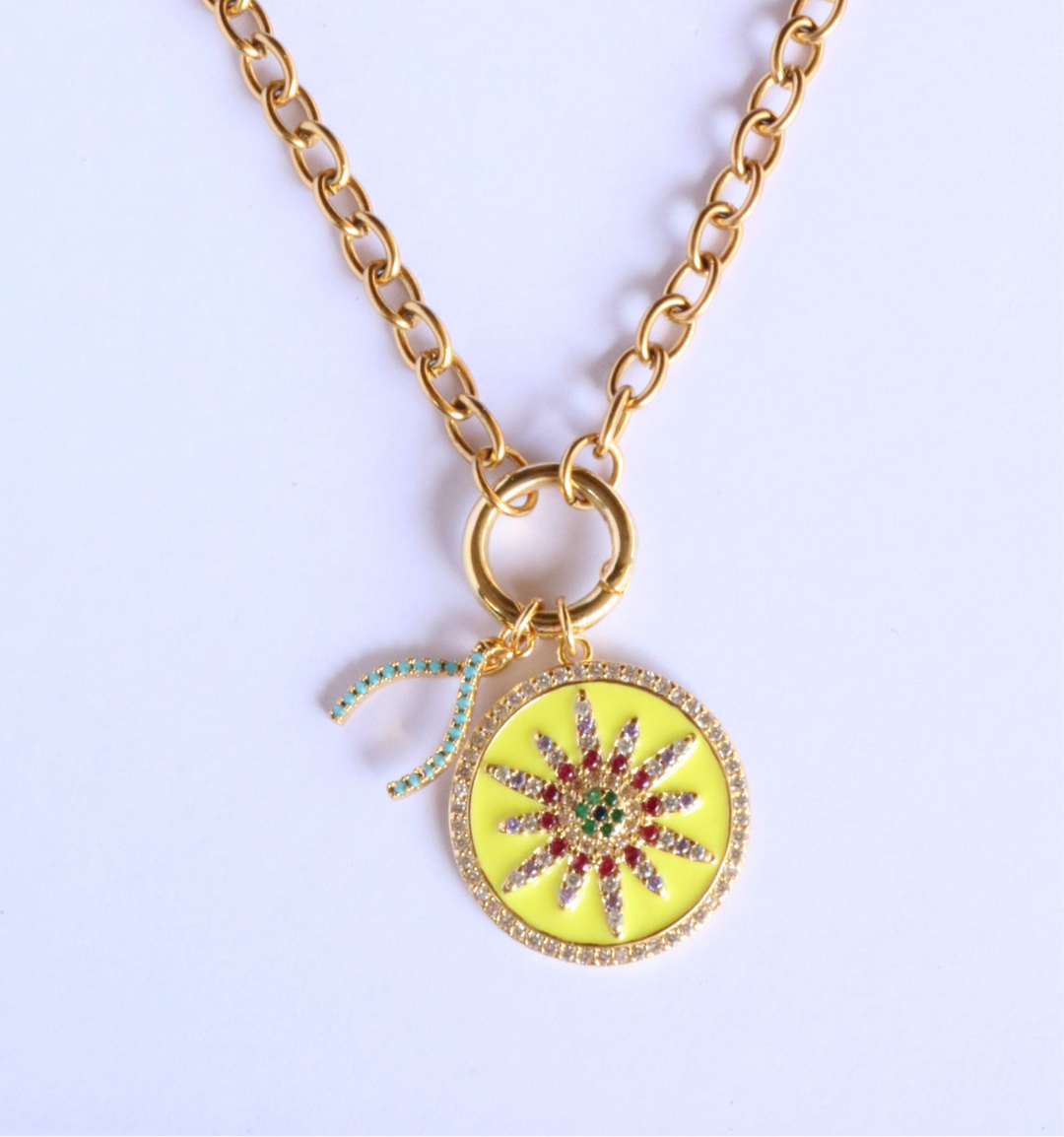 Yellow Medallion Charm