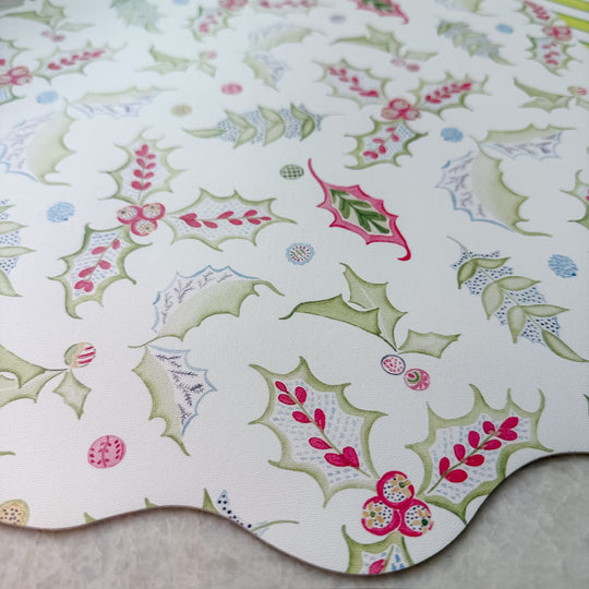 Wipeable Reversible Placemat - Nutcracker + Holly