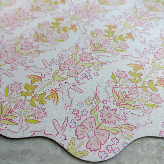 Wipeable Reversible Placemat - Bunnies & Blooms
