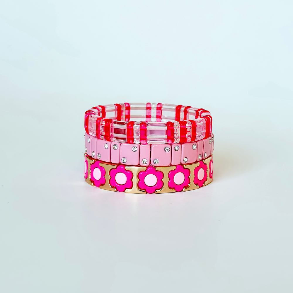 Charlotte Little Ladies Bracelet Stack - Dolly Pink