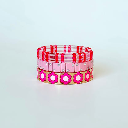 Charlotte Little Ladies Bracelet Stack - Dolly Pink