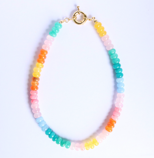 Remi Rainbow Beaded Necklace 14” (Little Ladies)