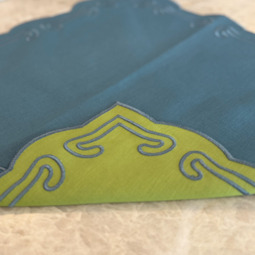 20” Reversible Napkins - Slate Blue + Pistachio (set of 2)