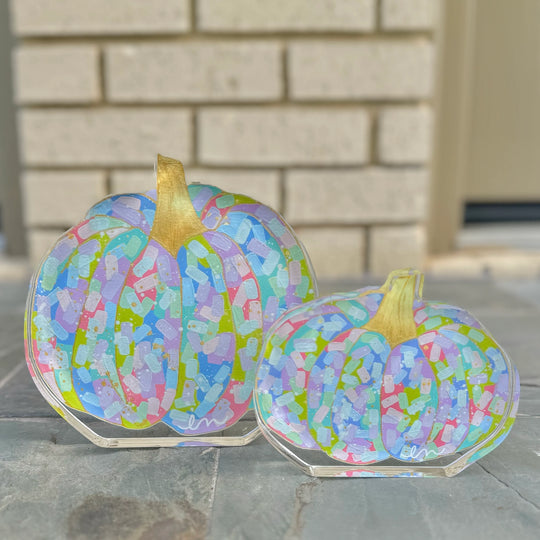 Acrylic Pumpkins - Pastel Confetti Pumpkin