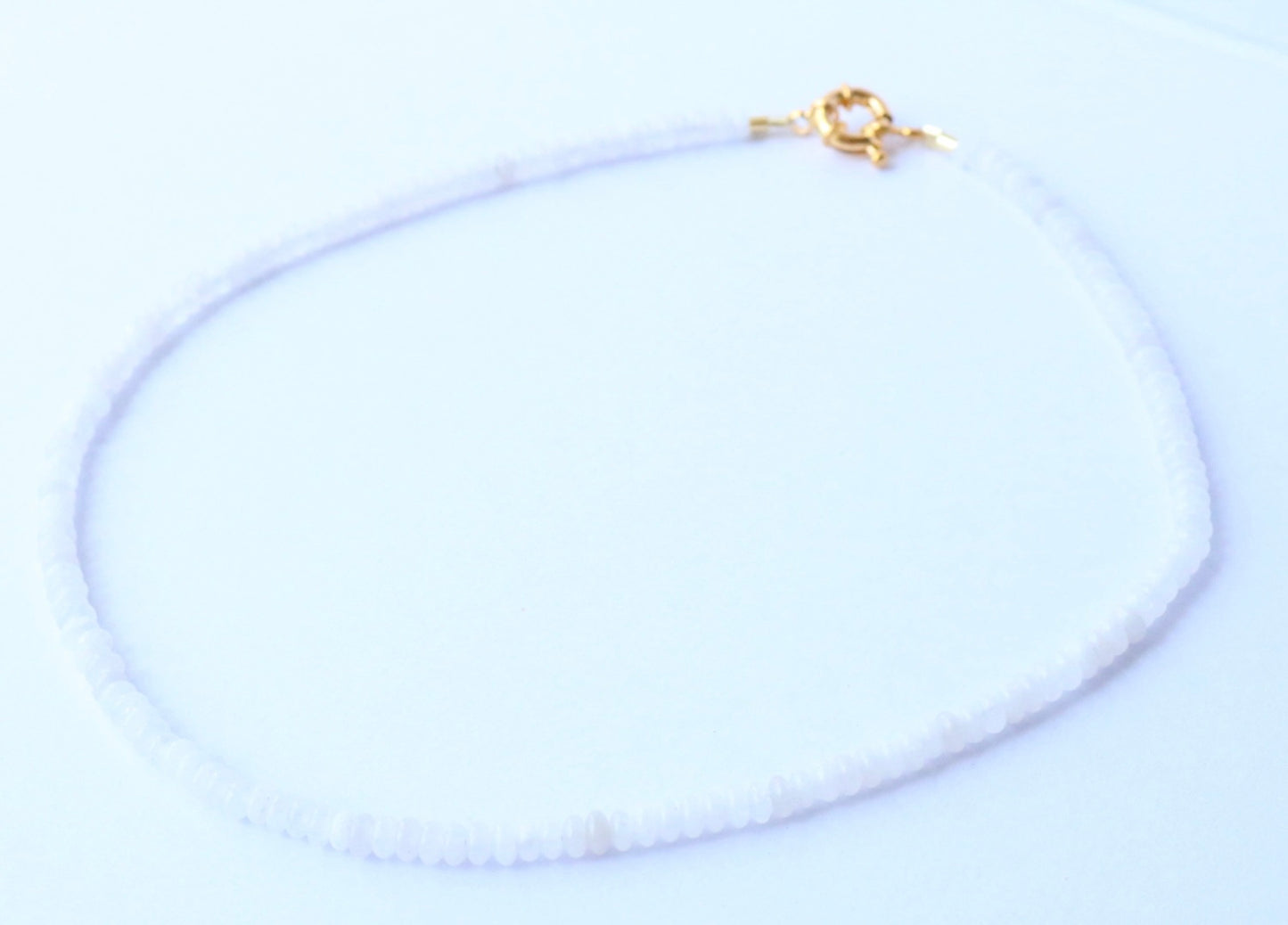 Luna Beaded Necklace - Clear Moonstone