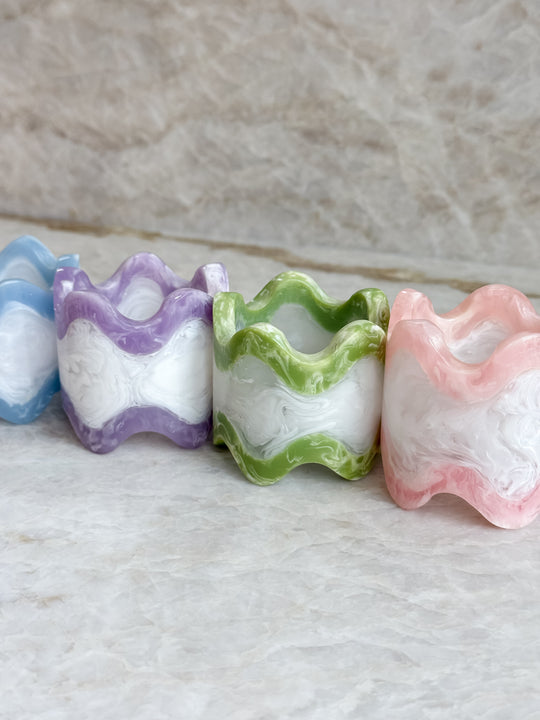 Monterrey Resin Napkin Rings - Frost / Rosé (set of 2)
