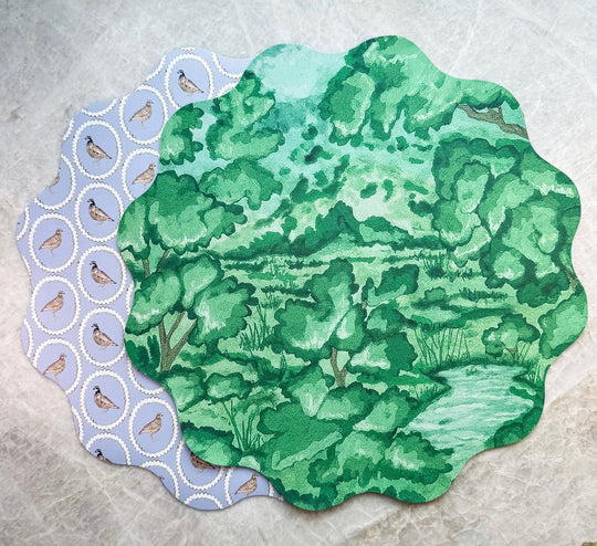 Wipeable Reversible Placemat - Meadow & Quail