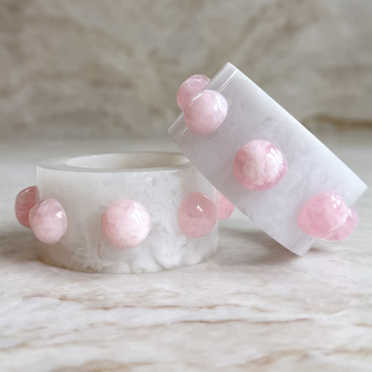 Paris Resin Napkin Rings - Frost / Rosé (set of 2)