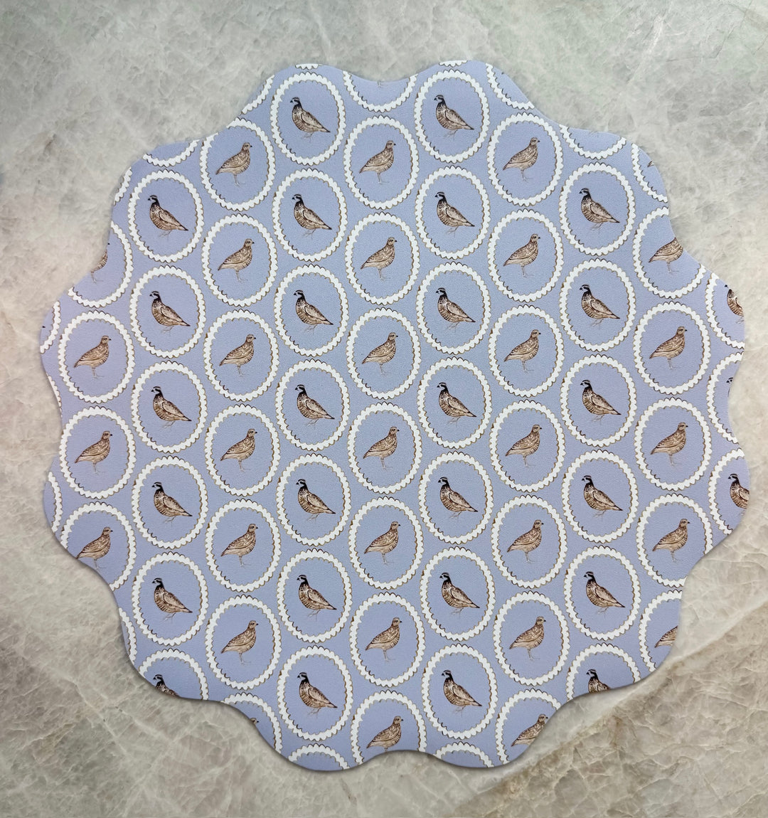 Wipeable Reversible Placemat - Meadow & Quail