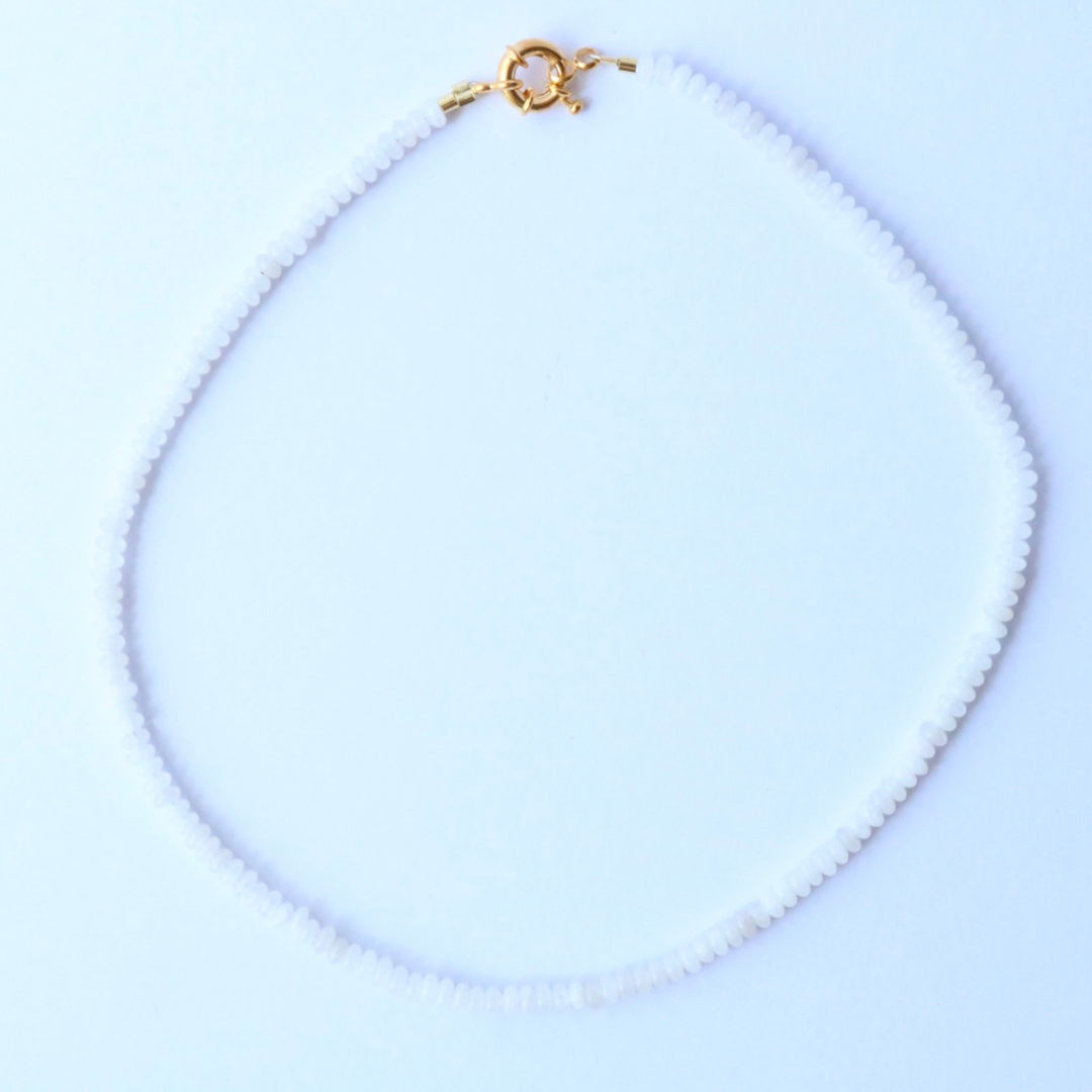 Luna Beaded Necklace - Clear Moonstone