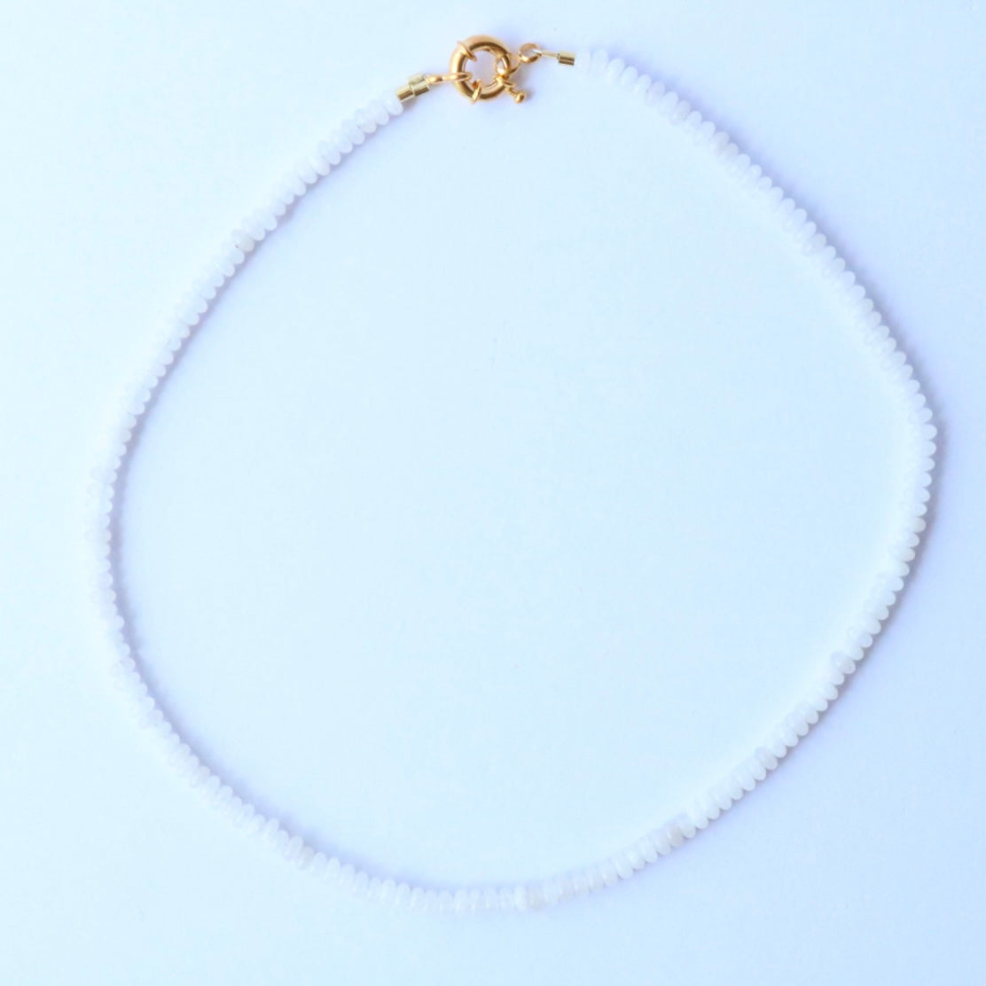 Luna Beaded Necklace - Clear Moonstone