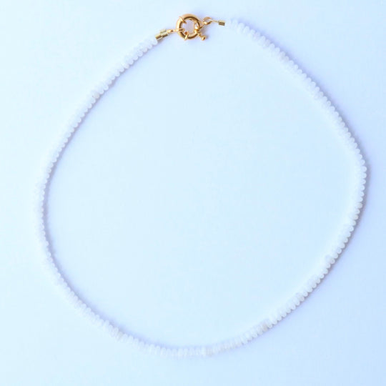 Luna Beaded Necklace - Clear Moonstone