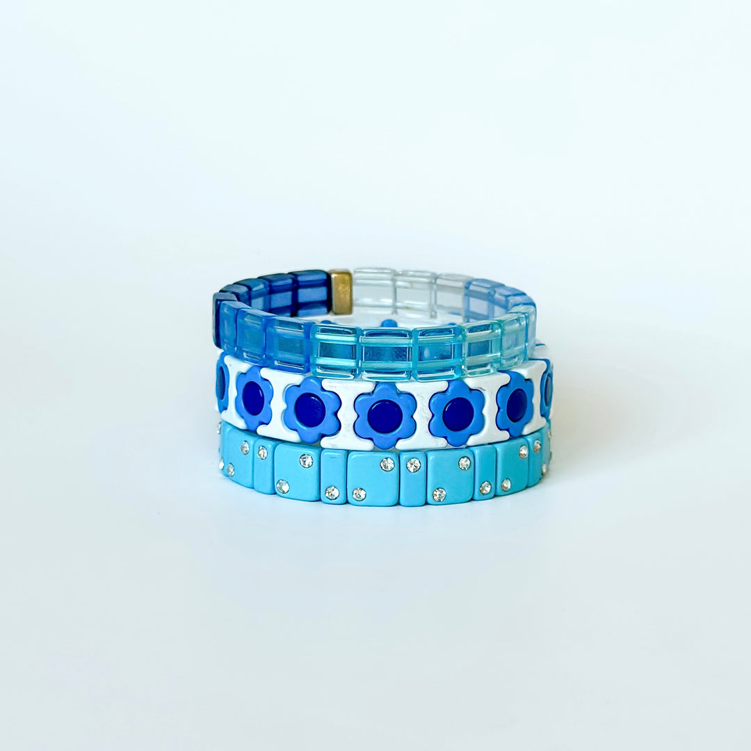 Charlotte Little Ladies Bracelet Stack - Blue Steel