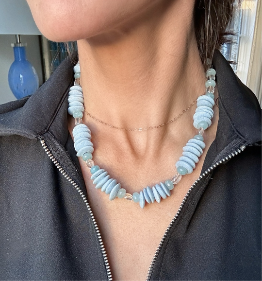 Josie Beaded Necklace - Blue