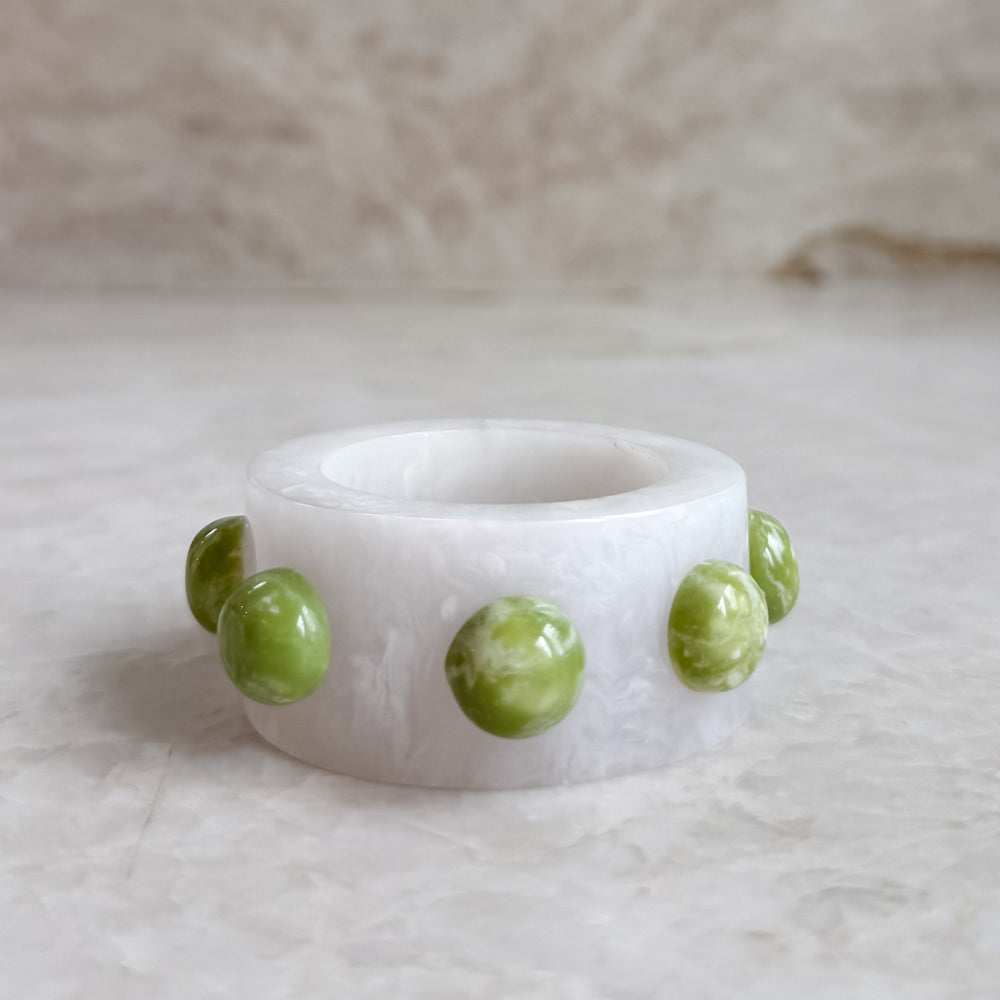 Paris Resin Napkin Rings - Frost / Lime (set of 2)
