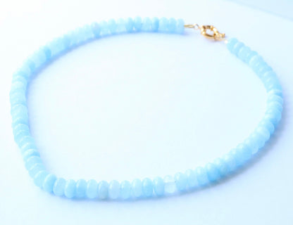 Olivia Beaded Necklace - Baby Blue