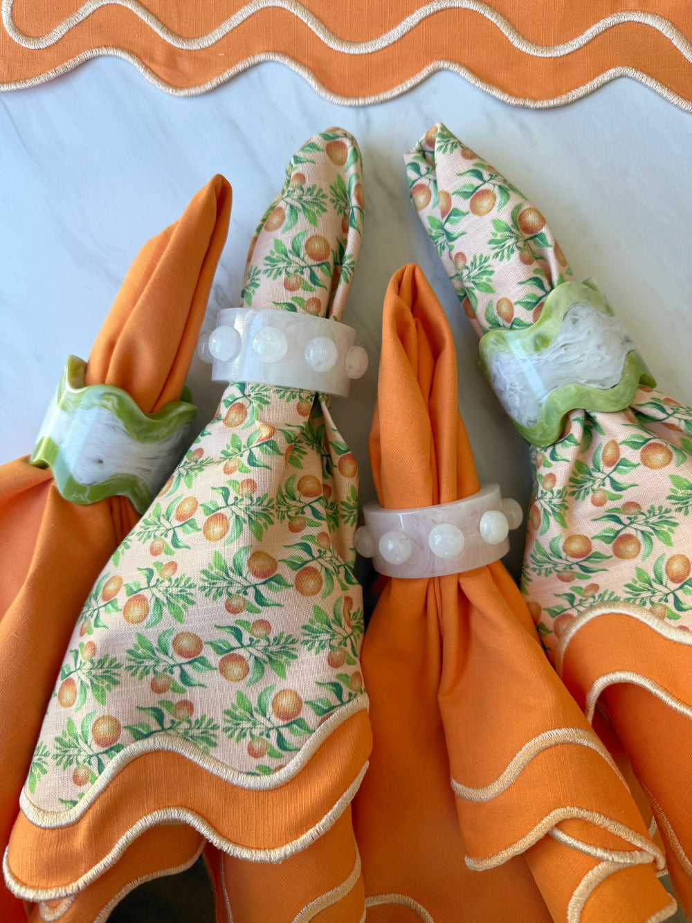21” Reversible Napkin - Berry Peachy
