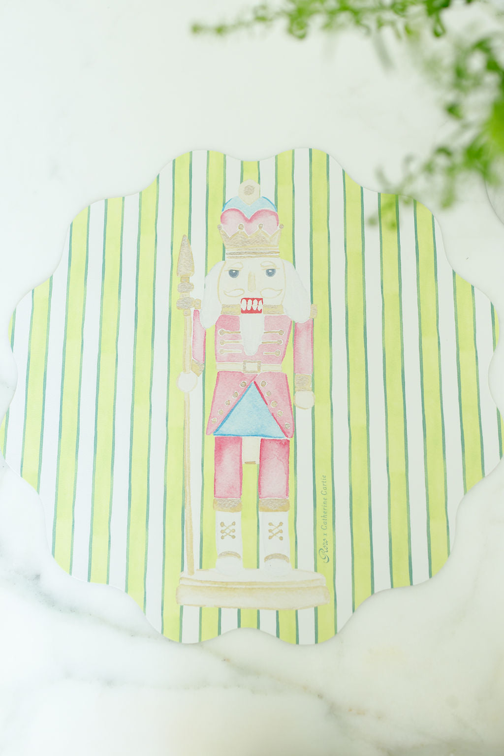 Wipeable Reversible Placemat - Nutcracker + Holly